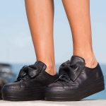 Pantofi din piele cu fundă detașabilă Clover, Alb Culoare