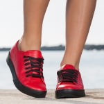 Adidasi din piele naturală Ibiza , Roșu Culoare