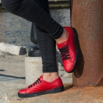 Adidasi din piele naturală Ibiza , Roșu Culoare